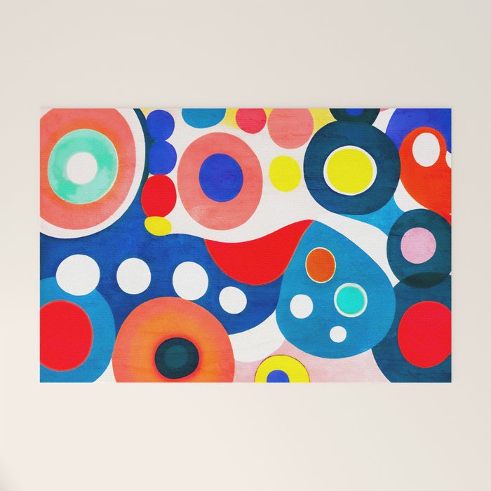 Circles: Colorful Mid Century Abstraction Welcome Mat Gallery Image 1