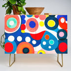 Circles: Colorful Mid Century Abstraction Credenza Gallery Image 1