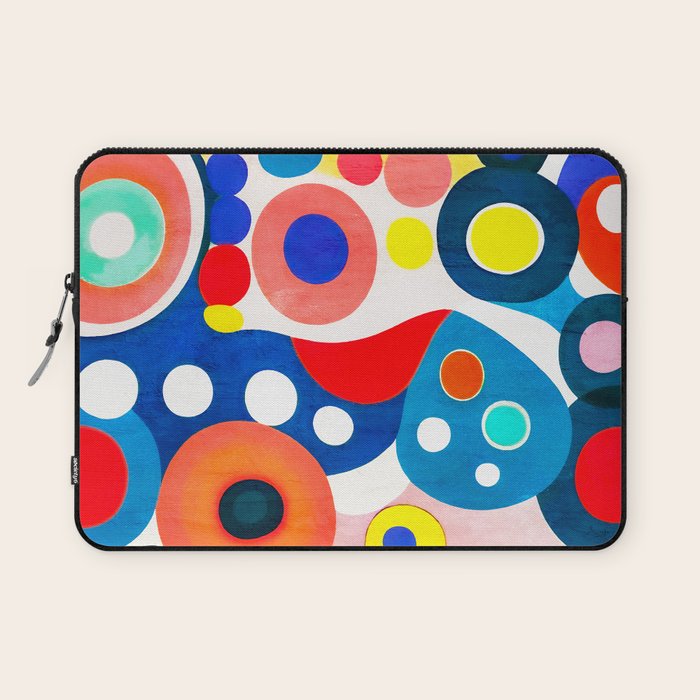 Circles: Colorful Mid Century Abstraction Laptop Sleeve Gallery Image 1