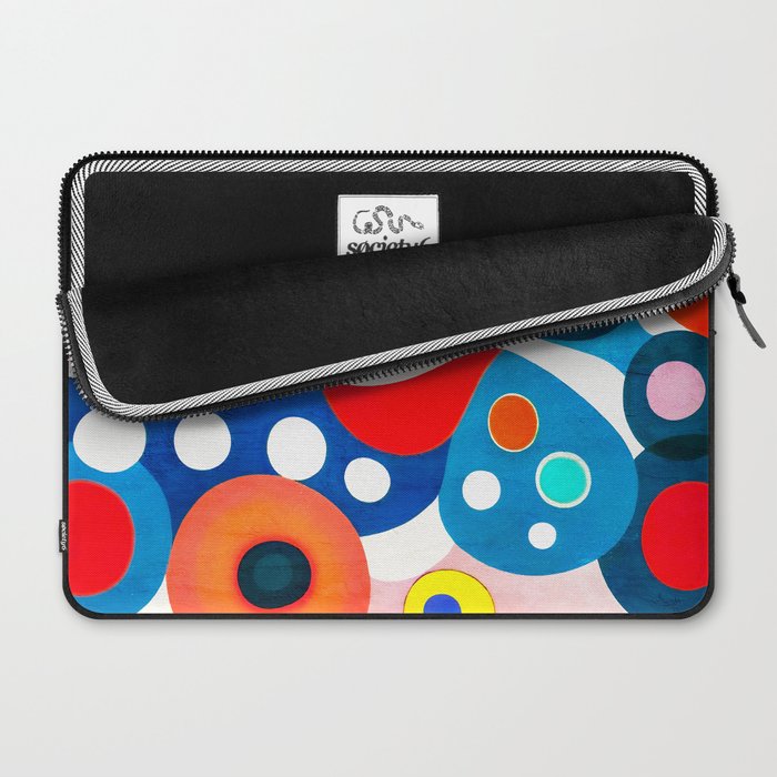 Circles: Colorful Mid Century Abstraction Laptop Sleeve Gallery Image 2