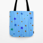 Celestial Star Twinkle in Blue Watercolor Tote Bag Gallery Image 1
