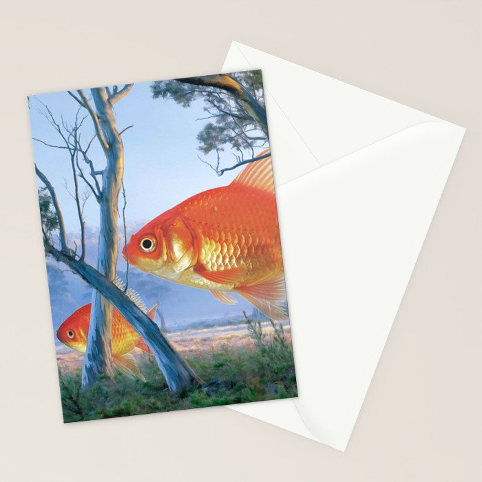 grazing goldfish Stationery Card Gallery Image 2