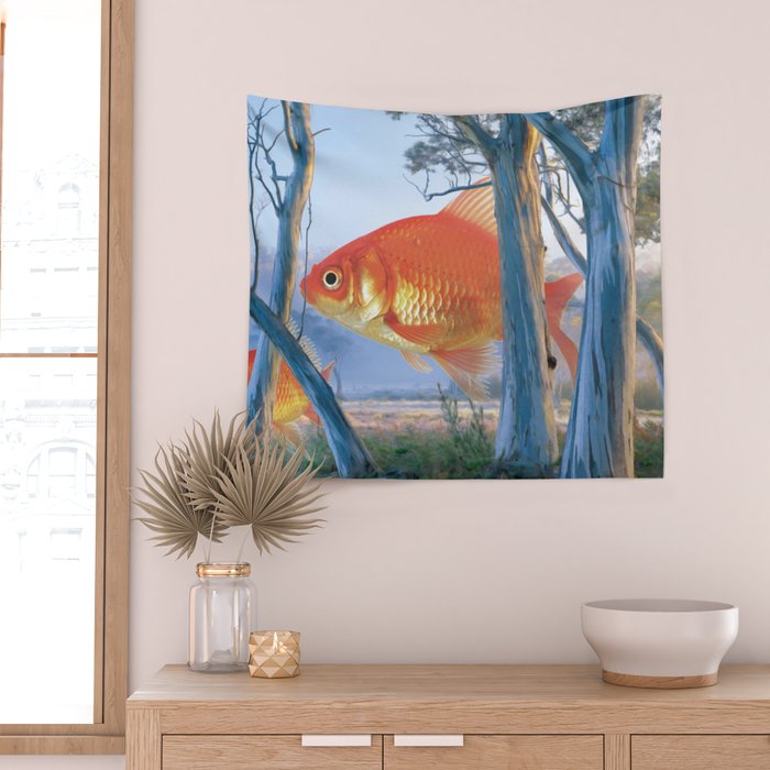 grazing goldfish Wall Tapestry Gallery Image 2