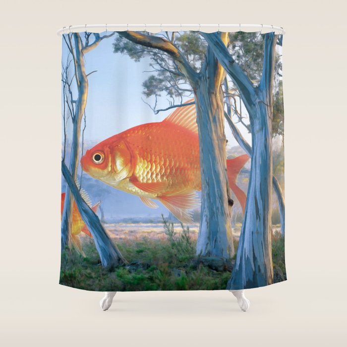 grazing goldfish Shower Curtain Gallery Image 1