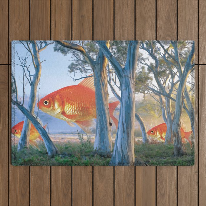 grazing goldfish Outdoor Rug Gallery Image 1