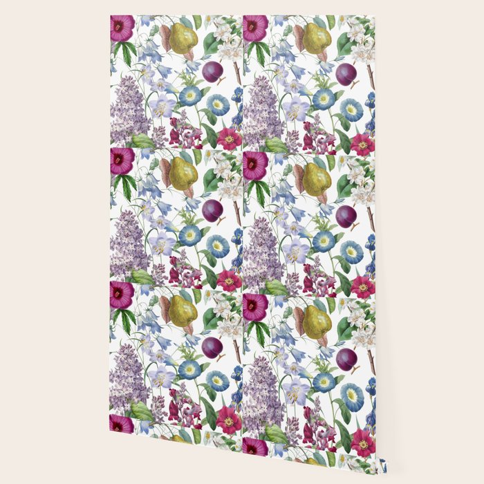 Summer Fruits Botanical Illustration Collage Wallpaper Gallery Image 2