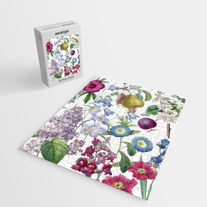 Summer Fruits Botanical Illustration Collage Jigsaw Puzzle Gallery Image 2