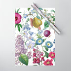 Summer Fruits Botanical Illustration Collage Wrapping Paper Gallery Image 1