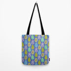 Colorful Folk Art Easter Eggs in Lavender & Green Tote Bag Gallery Image 2