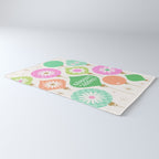 Happy Holidays Retro Ornaments - Pink & Green Rug Gallery Image 3