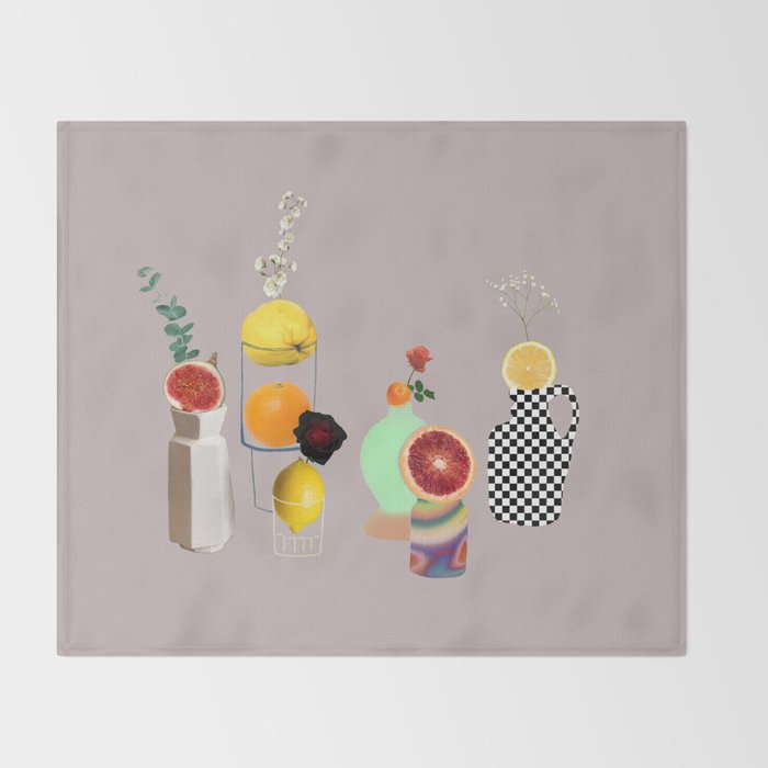 Still Life // Fruits & Flowers Throw Blanket Gallery Image 2