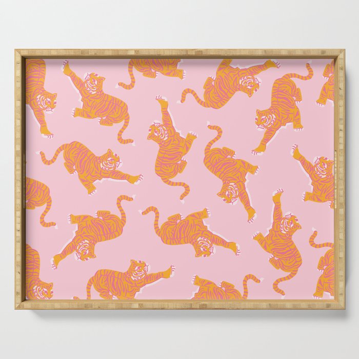 Year of the Tiger - Pink/Orange Serving Tray Gallery Image 1