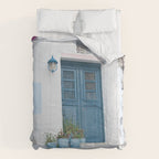 Santorini Oia Blue Door Dream #1 #minimal #wall #decor #art #society6 Comforter Gallery Image 6
