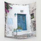 Santorini Oia Blue Door Dream #1 #minimal #wall #decor #art #society6 Wall Tapestry Gallery Image 4