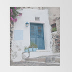 Santorini Oia Blue Door Dream #1 #minimal #wall #decor #art #society6 Throw Blanket Gallery Image 2