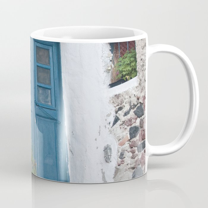 Santorini Oia Blue Door Dream #1 #minimal #wall #decor #art #society6 Coffee Mug Gallery Image 1