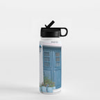 Santorini Oia Blue Door Dream #1 #minimal #wall #decor #art #society6 Water Bottle Gallery Image 1