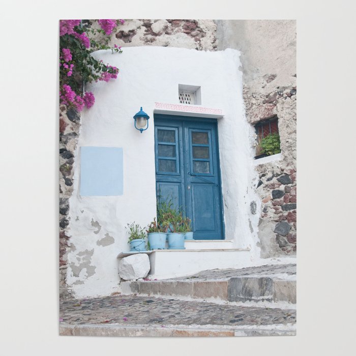 Santorini Oia Blue Door Dream #1 #minimal #wall #decor #art #society6 Poster Gallery Image 4