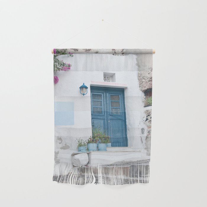 Santorini Oia Blue Door Dream #1 #minimal #wall #decor #art #society6 Wall Hanging Gallery Image 1