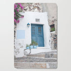 Santorini Oia Blue Door Dream #1 #minimal #wall #decor #art #society6 Cutting Board Gallery Image 1