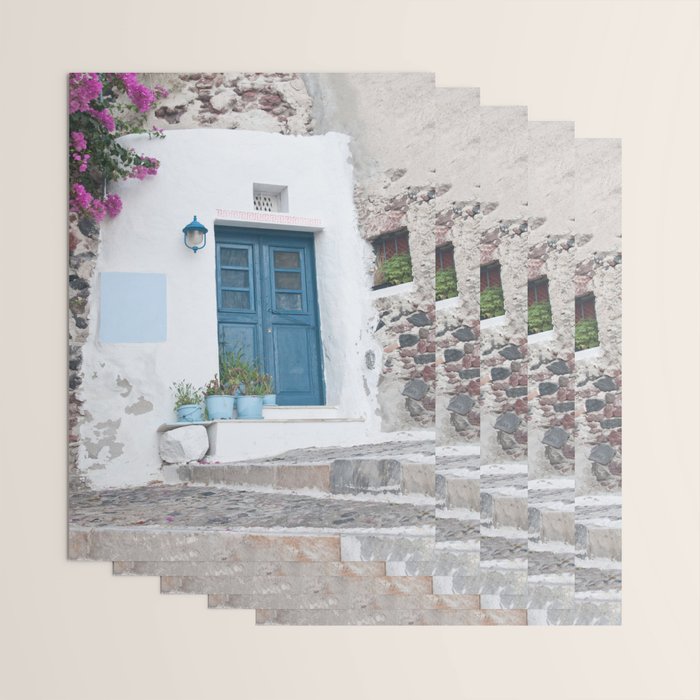Santorini Oia Blue Door Dream #1 #minimal #wall #decor #art #society6 Wrapping Paper Gallery Image 3
