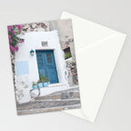 Santorini Oia Blue Door Dream #1 #minimal #wall #decor #art #society6 Stationery Card Gallery Image 2