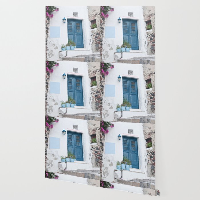 Santorini Oia Blue Door Dream #1 #minimal #wall #decor #art #society6 Wallpaper Gallery Image 2