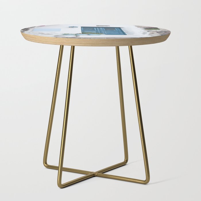 Santorini Oia Blue Door Dream #1 #minimal #wall #decor #art #society6 Side Table Gallery Image 1