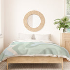 Retro Liquid Swirl Abstract Pattern Celadon Mint Green Baby Blue Beige  Duvet Cover Gallery Image 3