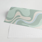 Retro Liquid Swirl Abstract Pattern Celadon Mint Green Baby Blue Beige  Wrapping Paper Gallery Image 2