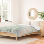 Retro Liquid Swirl Abstract Pattern Celadon Mint Green Baby Blue Beige  Duvet Cover Gallery Image 2