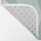 Retro Liquid Swirl Abstract Pattern Celadon Mint Green Baby Blue Beige  Bath Mat Gallery Image 2