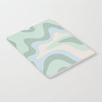 Retro Liquid Swirl Abstract Pattern Celadon Mint Green Baby Blue Beige  Notebook Gallery Image 2
