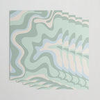 Retro Liquid Swirl Abstract Pattern Celadon Mint Green Baby Blue Beige  Wrapping Paper Gallery Image 3