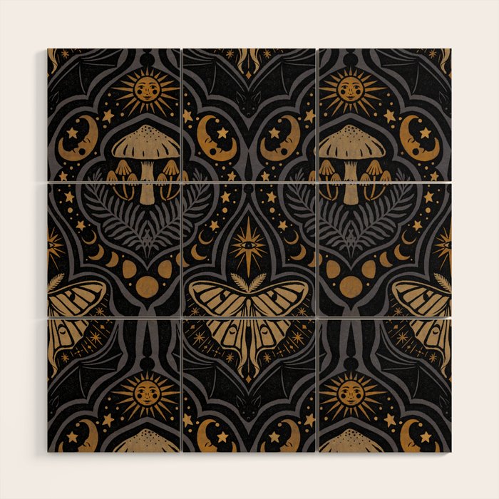 Celestial Forest Damask - Midnight Wood Wall Art Gallery Image 1
