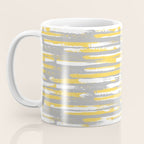 Colorful Stripes, Abstract Art, Yellow and Gray Coffee Mug Gallery Image 3