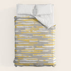 Colorful Stripes, Abstract Art, Yellow and Gray Duvet Cover Gallery Image 6