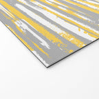 Colorful Stripes, Abstract Art, Yellow and Gray Welcome Mat Gallery Image 2