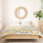 Colorful Stripes, Abstract Art, Yellow and Gray Duvet Cover Gallery Image 3