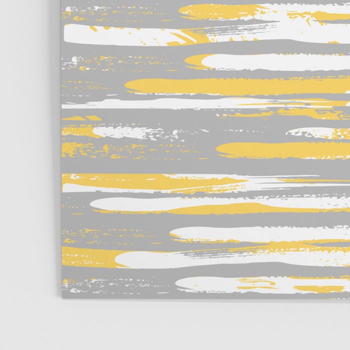 Colorful Stripes, Abstract Art, Yellow and Gray Poster Gallery Image 3