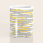 Colorful Stripes, Abstract Art, Yellow and Gray Coffee Mug Gallery Image 4