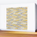 Colorful Stripes, Abstract Art, Yellow and Gray Wall Mural Gallery Image 2