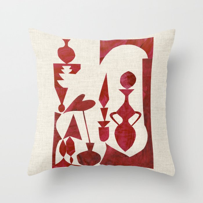 CRIMSON CABINET Throw Pillow Gallery Image 1