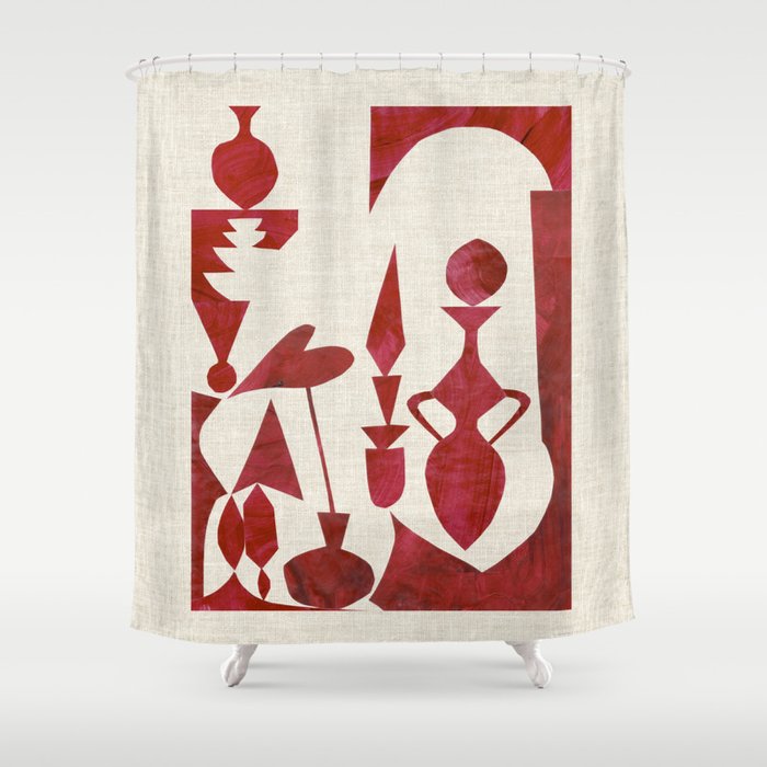 CRIMSON CABINET Shower Curtain Gallery Image 1