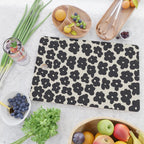 Daisies Pattern NO.1 | Black White Cutting Board Gallery Image 2