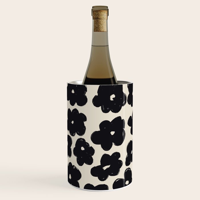 Daisies Pattern NO.1 | Black White Wine Chiller Gallery Image 3