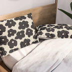 Daisies Pattern NO.1 | Black White Pillow Sham Gallery Image 2