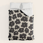 Daisies Pattern NO.1 | Black White Duvet Cover Gallery Image 6