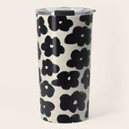 Daisies Pattern NO.1 | Black White Travel Mug Gallery Image 1