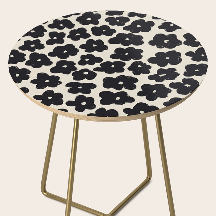 Daisies Pattern NO.1 | Black White Side Table Gallery Image 2